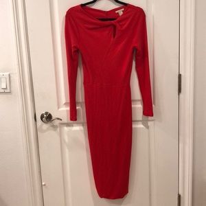 H&M long sleeve red dress